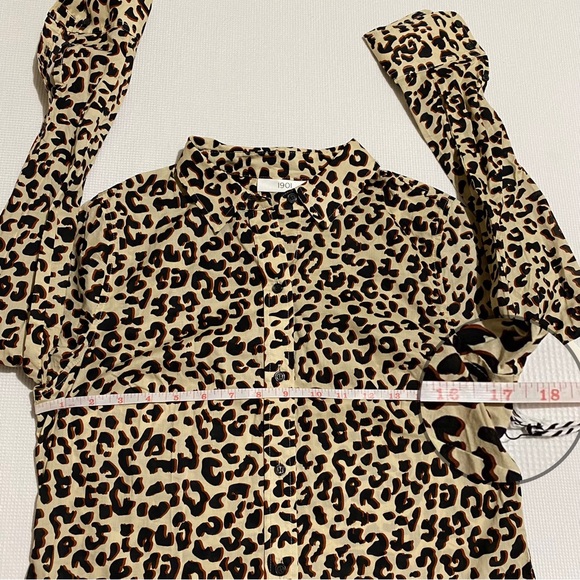 1901 Beige Shadow Leopard Print Long Sleeve Top Size XS - Picture 8 of 10